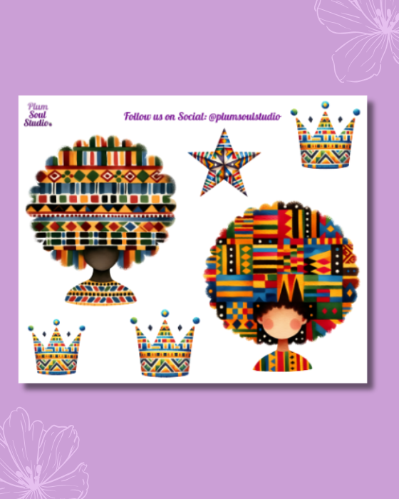 Fabric Afros Mini Sticker Sheet