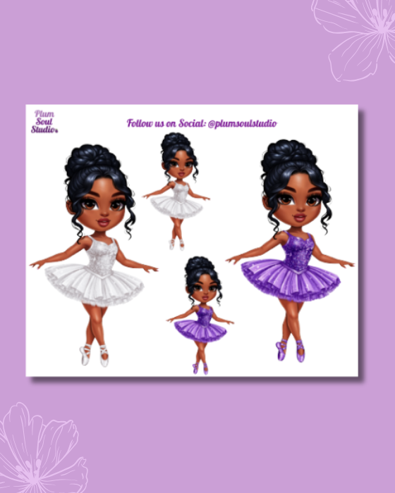 Chibi Ballerina Mini Sticker Sheet