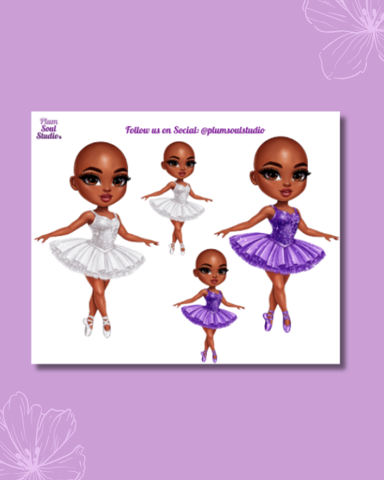 Chibi Ballerina Mini Sticker Sheet