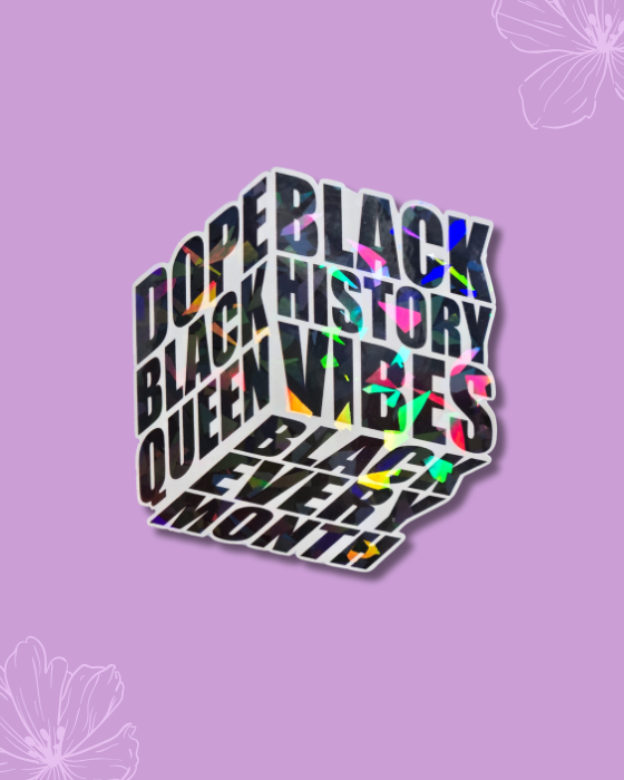 Black History Cube Iridescent Die-Cut Vinyl Sticker