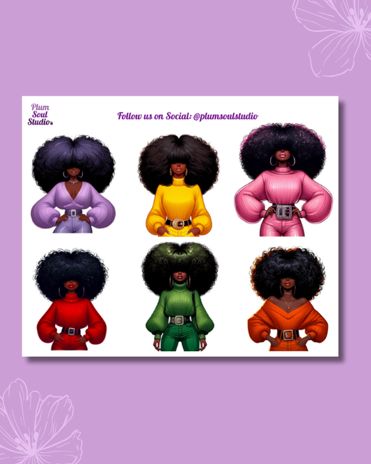 Disco Afro Jewels Mini Sticker Sheet