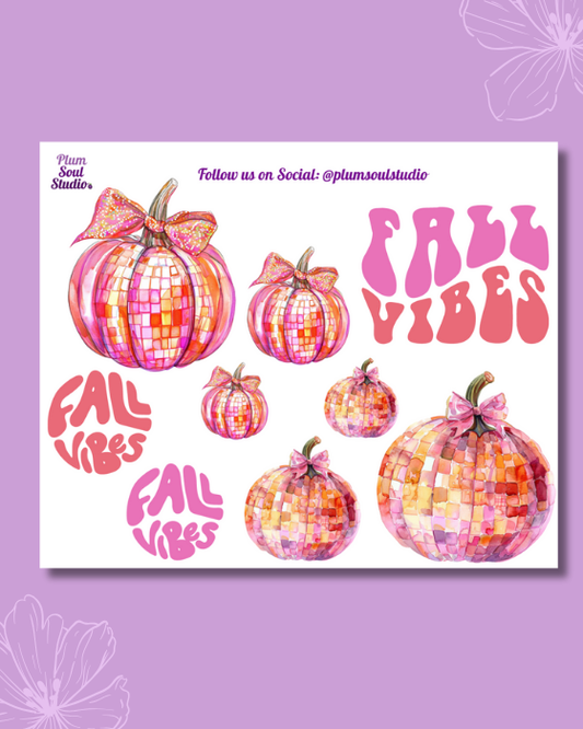 Disco Pumpkin Mini Sticker Sheet