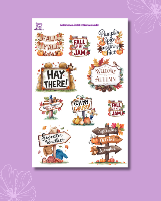 Fall Assortment Sticker Sheet