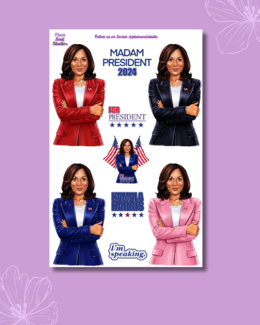 Kamala for President Sticker Sheet